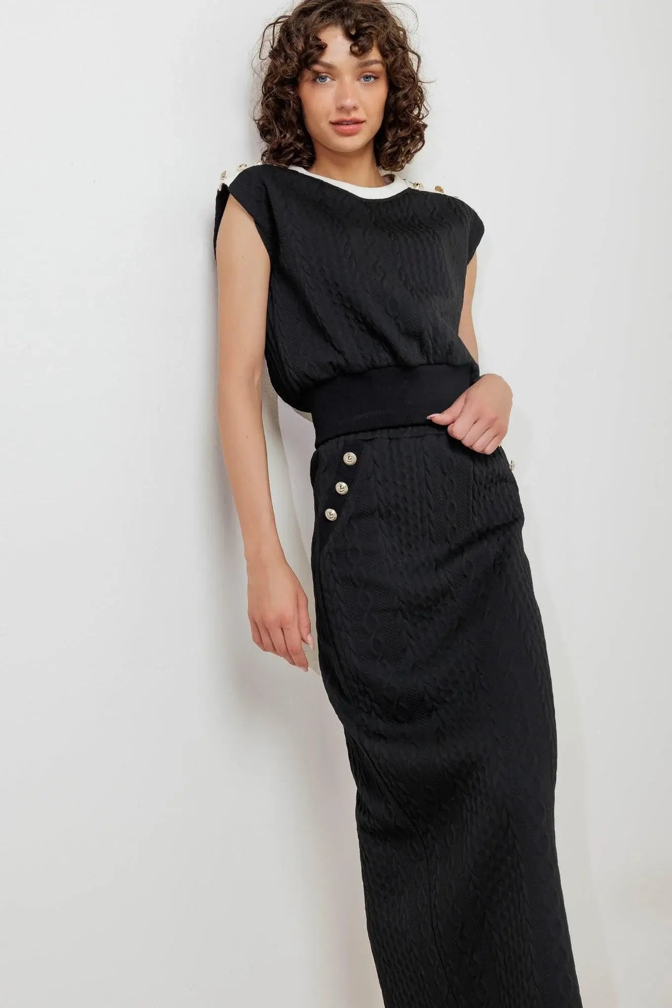 URBAN LUXE COMMAND KNIT MIDI SKIRT - Flying Tomato - Flyclothing LLC