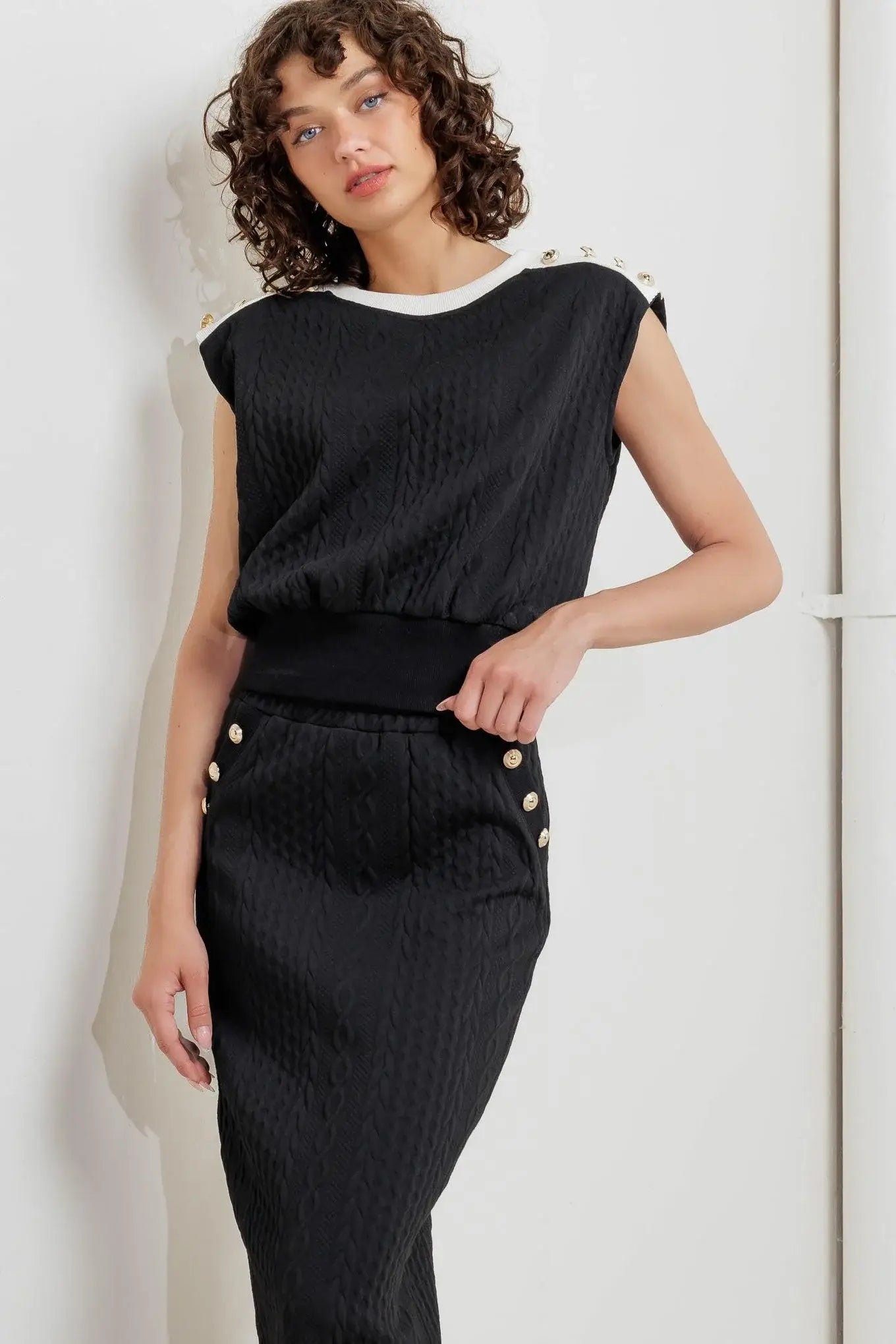 URBAN LUXE COMMAND KNIT MIDI SKIRT - Flying Tomato - Flyclothing LLC