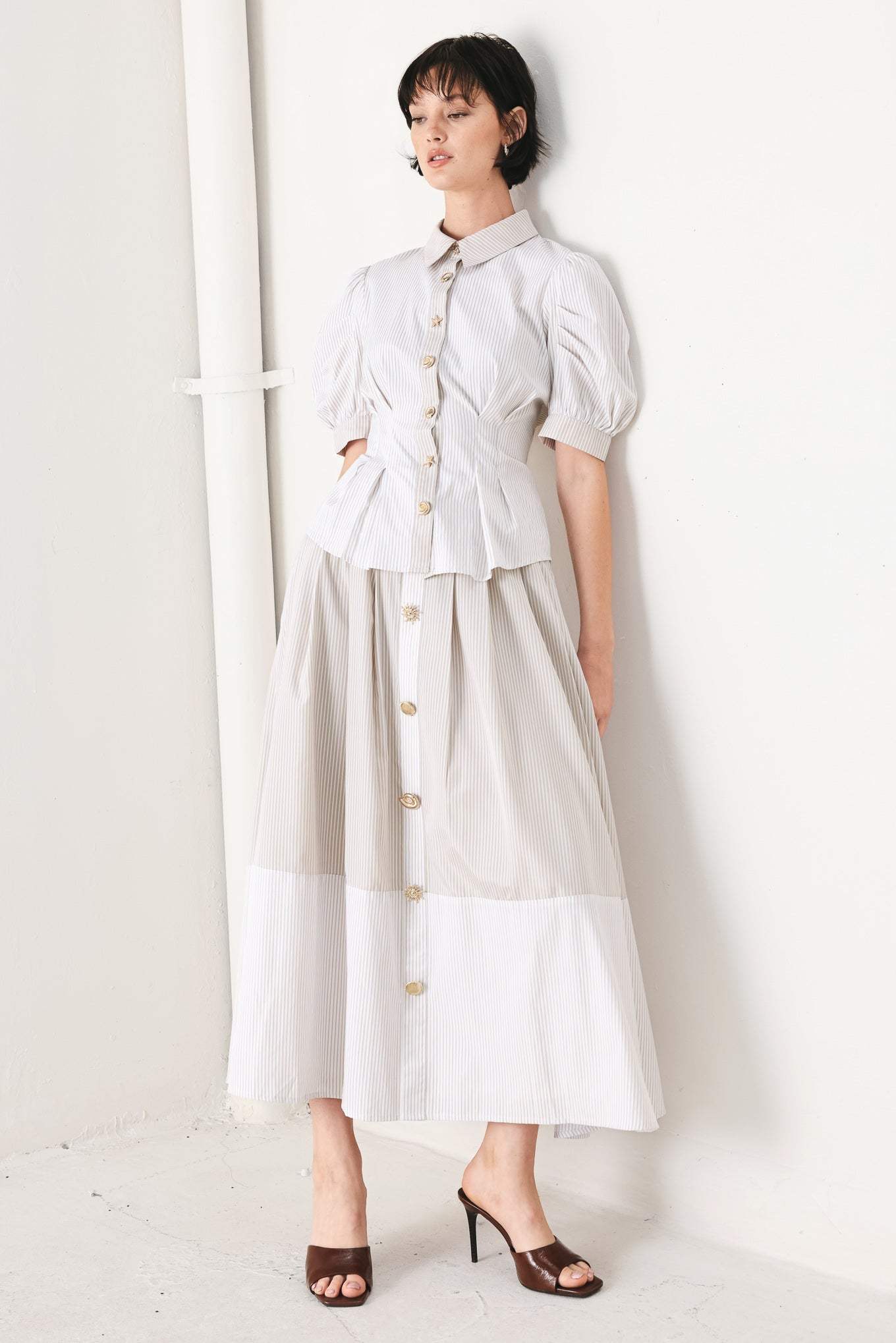 COASTAL LIGHT WOVEN MIDI SKIRT - Flying Tomato - Flyclothing LLC