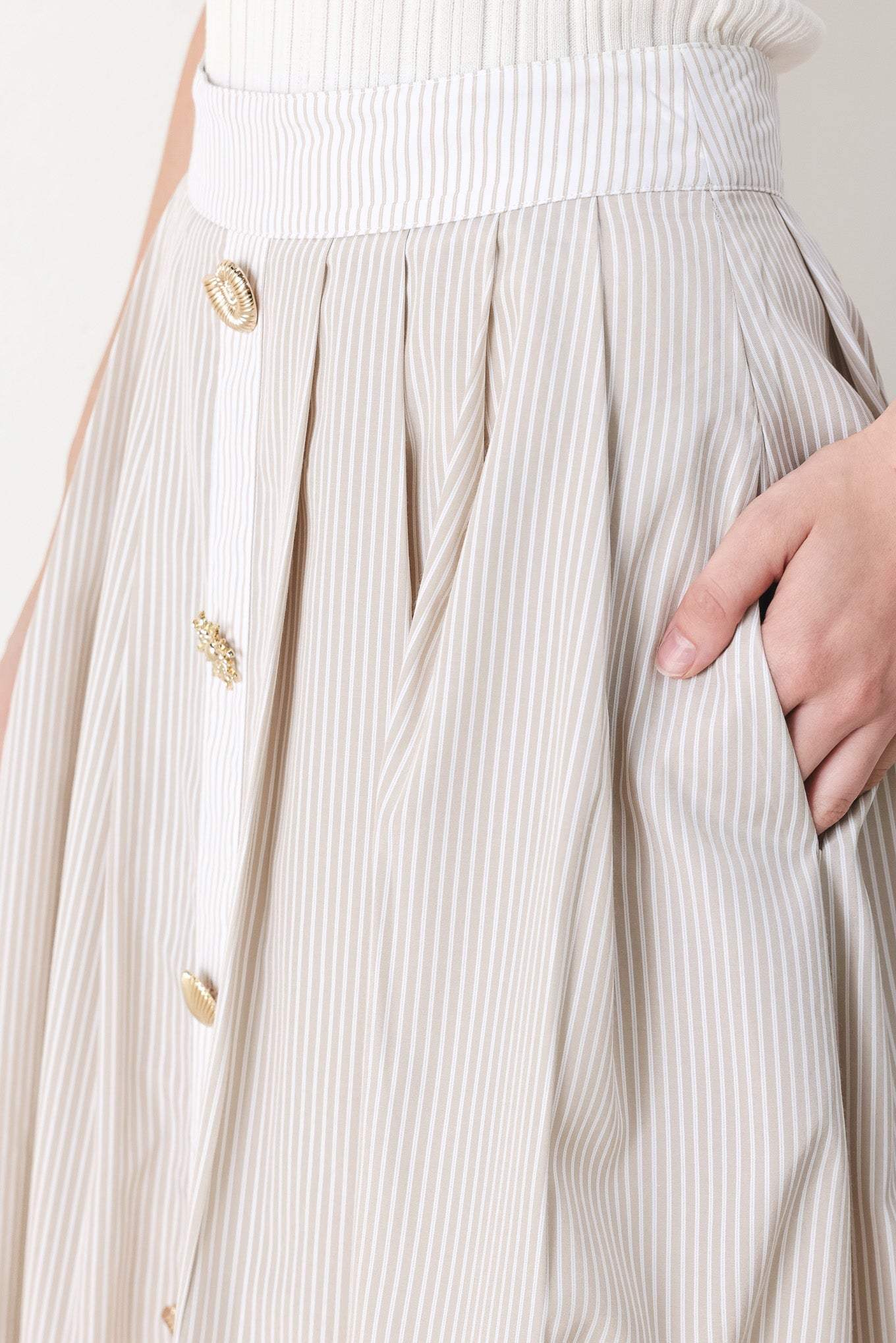 COASTAL LIGHT WOVEN MIDI SKIRT - Flying Tomato - Flyclothing LLC