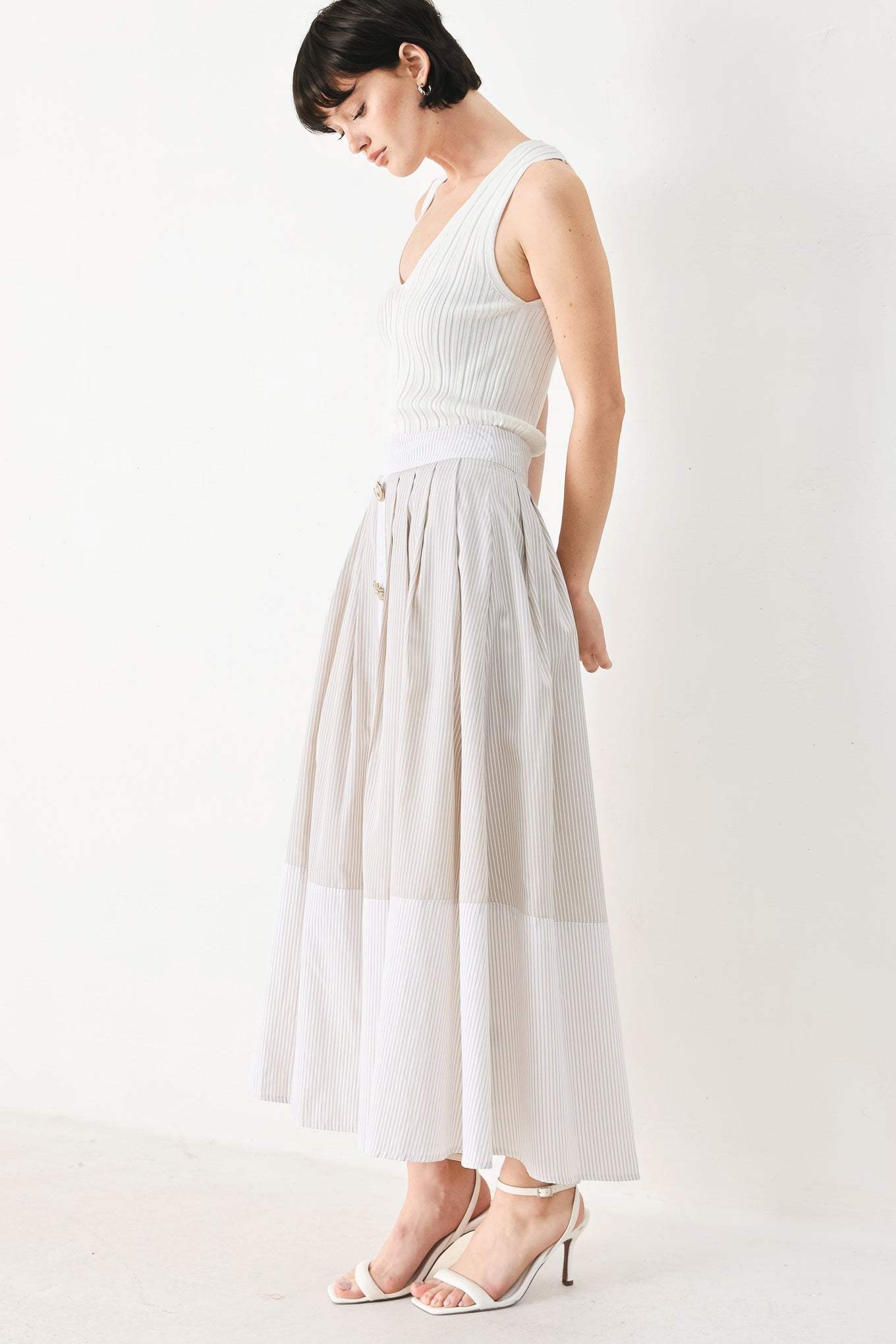 COASTAL LIGHT WOVEN MIDI SKIRT - Flying Tomato - Flyclothing LLC