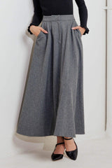 TIMELESS LOOK WOVEN MIDI CIRCLE SKIRT - Flying Tomato - Flyclothing LLC