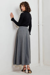 TIMELESS LOOK WOVEN MIDI CIRCLE SKIRT - Flying Tomato - Flyclothing LLC