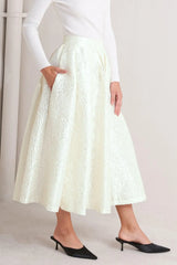 ROSÉ TEXTURE WOVEN FULL MIDI SKIRT - Flying Tomato - Flyclothing LLC
