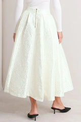 ROSÉ TEXTURE WOVEN FULL MIDI SKIRT - Flying Tomato - Flyclothing LLC