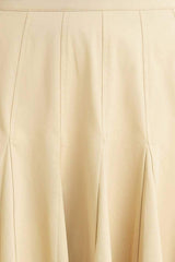 PALE FRAME WOVEN TAUPE CIRCLE SKIRT - Flying Tomato - Flyclothing LLC