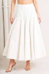 PALE FRAME WHITE WOVEN CIRCLE SKIRT - Flying Tomato - Flyclothing LLC