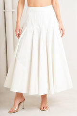 PALE FRAME WHITE WOVEN CIRCLE SKIRT - Flying Tomato - Flyclothing LLC