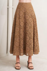 PURELY ROMANTIC WOVEN LACE MIDI SKIRT - Flying Tomato - Flyclothing LLC