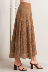 PURELY ROMANTIC WOVEN LACE MIDI SKIRT - Flying Tomato - Flyclothing LLC