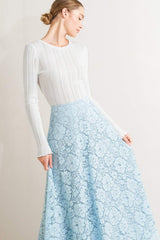 PURELY ROMANTIC WOVEN LACE MIDI SKIRT - Flying Tomato - Flyclothing LLC