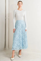 PURELY ROMANTIC WOVEN LACE MIDI SKIRT - Flying Tomato - Flyclothing LLC