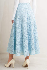 PURELY ROMANTIC WOVEN LACE MIDI SKIRT - Flying Tomato - Flyclothing LLC