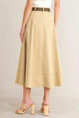 SAND BREEZE WOVEN MIDI SKIRT - Flying Tomato - Flyclothing LLC