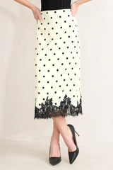 PARIS POLKA WOVEN MIDI PENCIL SKIRT - Flying Tomato - Flyclothing LLC