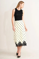 PARIS POLKA WOVEN MIDI PENCIL SKIRT - Flying Tomato - Flyclothing LLC