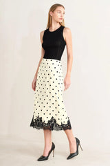 PARIS POLKA WOVEN MIDI PENCIL SKIRT - Flying Tomato - Flyclothing LLC