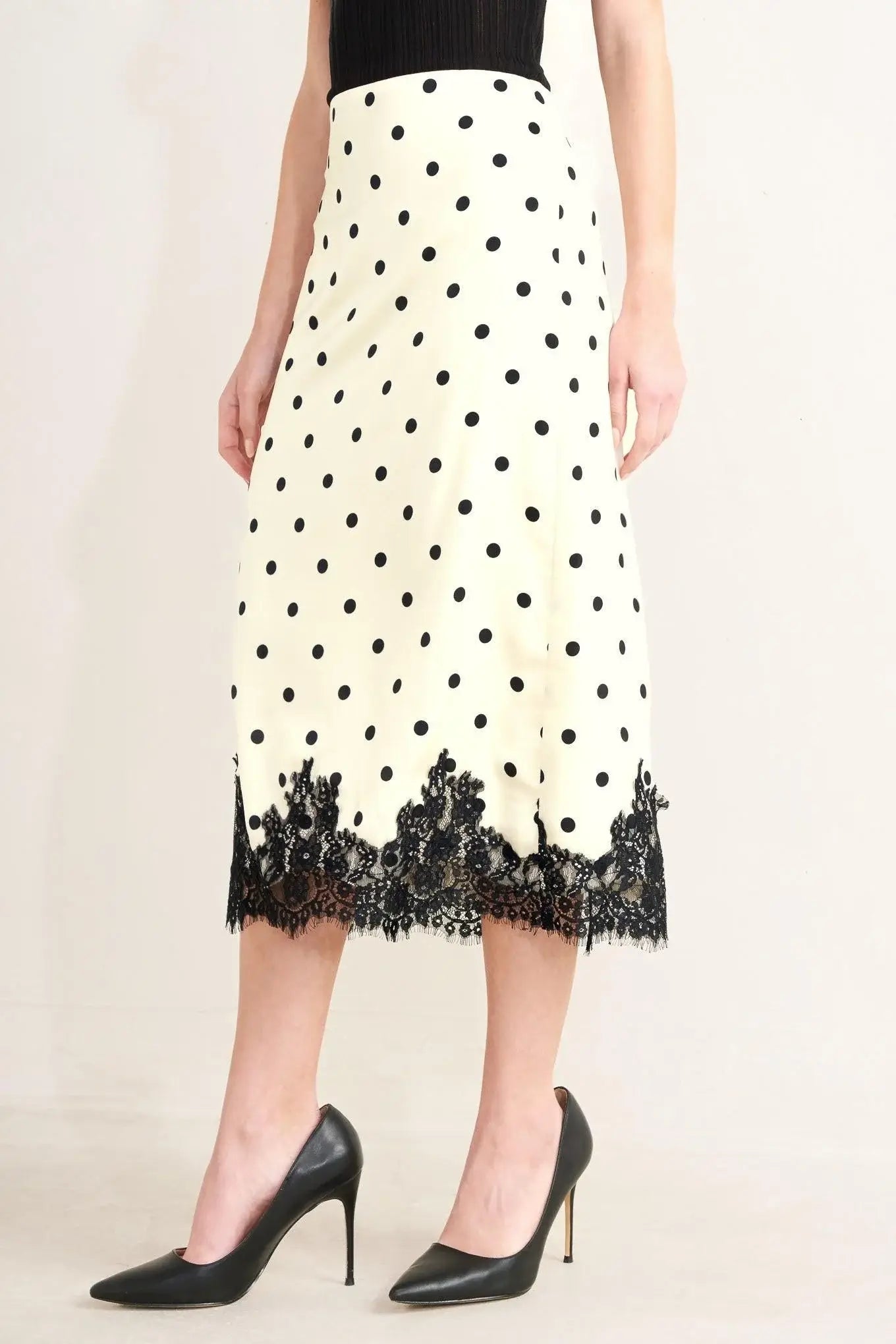 PARIS POLKA WOVEN MIDI PENCIL SKIRT - Flying Tomato - Flyclothing LLC