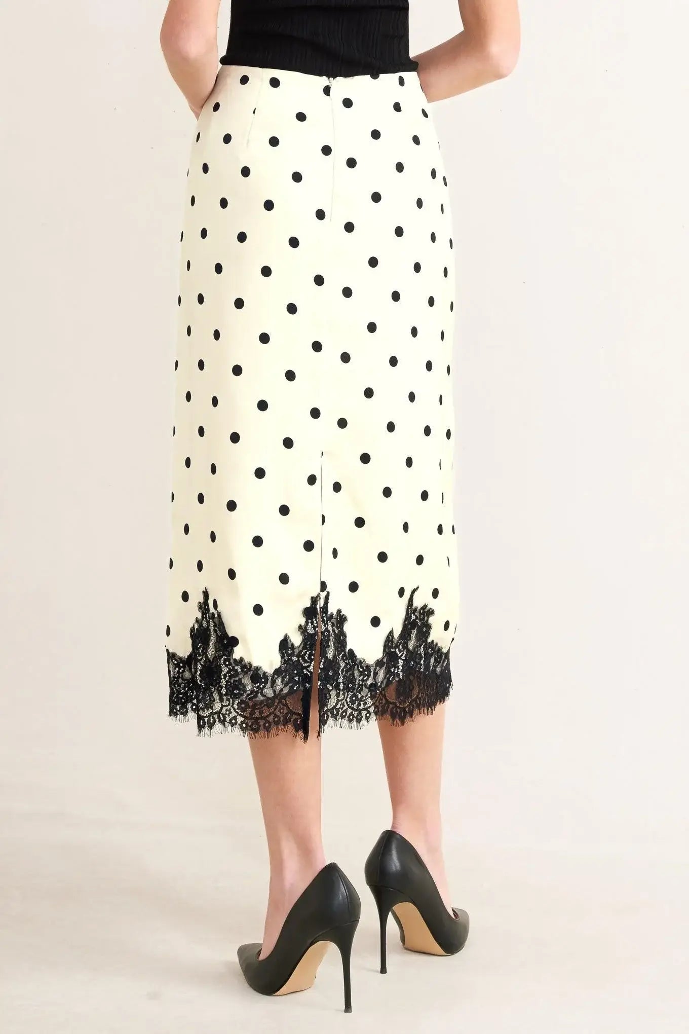 PARIS POLKA WOVEN MIDI PENCIL SKIRT - Flying Tomato - Flyclothing LLC