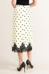 PARIS POLKA WOVEN MIDI PENCIL SKIRT - Flying Tomato - Flyclothing LLC