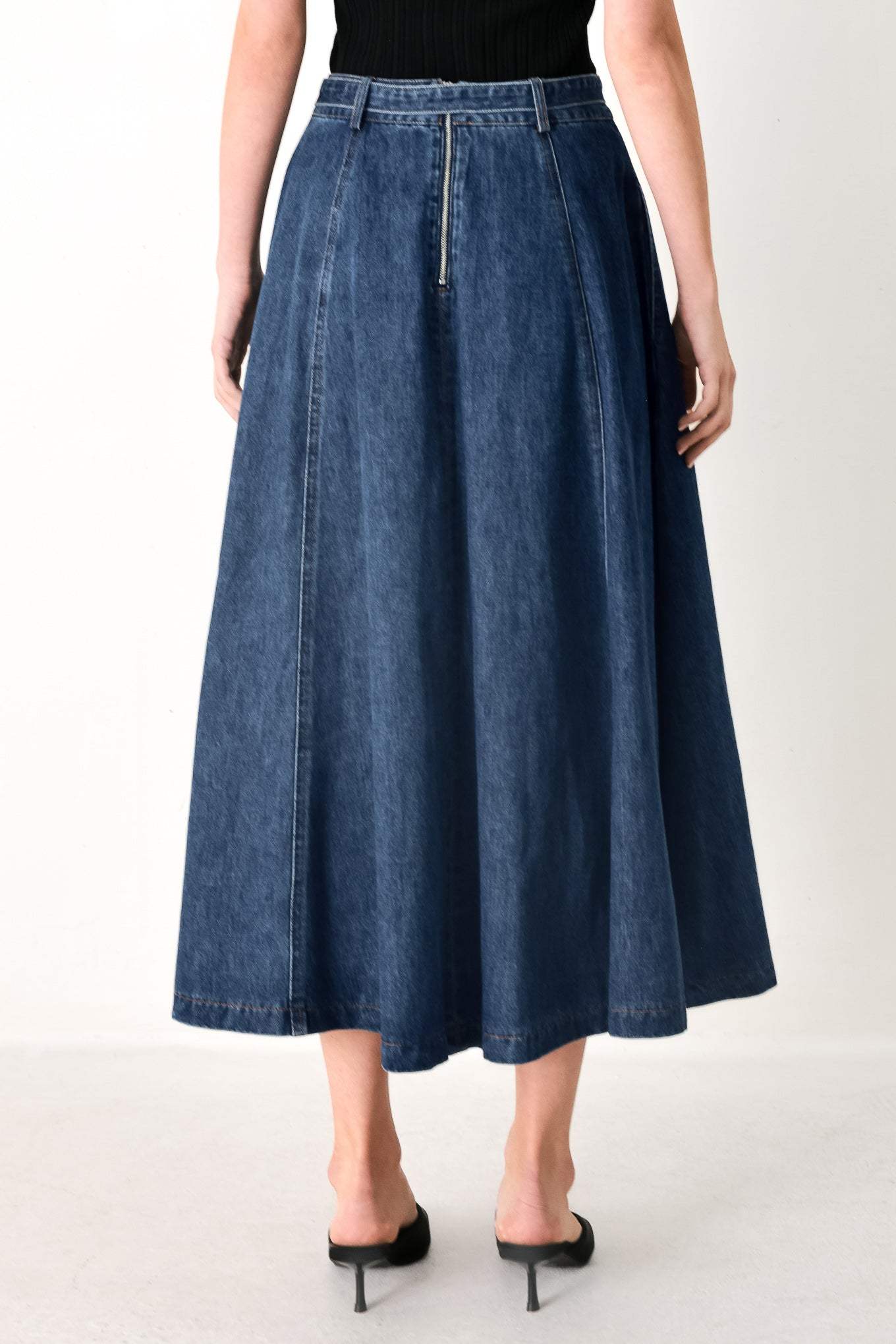 SWEET TALKER DENIM CIRCLE MIDI SKIRT - Flying Tomato - Flyclothing LLC