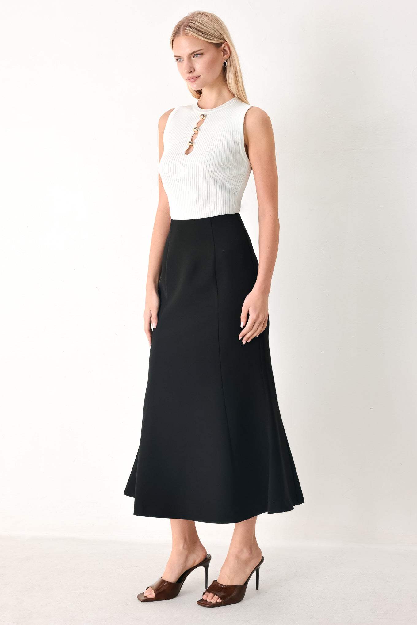 EVERYDAY PERFECTION WOVEN MIDI SKIRT - Flying Tomato - Flyclothing LLC