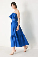 ROYAL FLOW WOVEN MIDI SKIRT - Flying Tomato - Flyclothing LLC