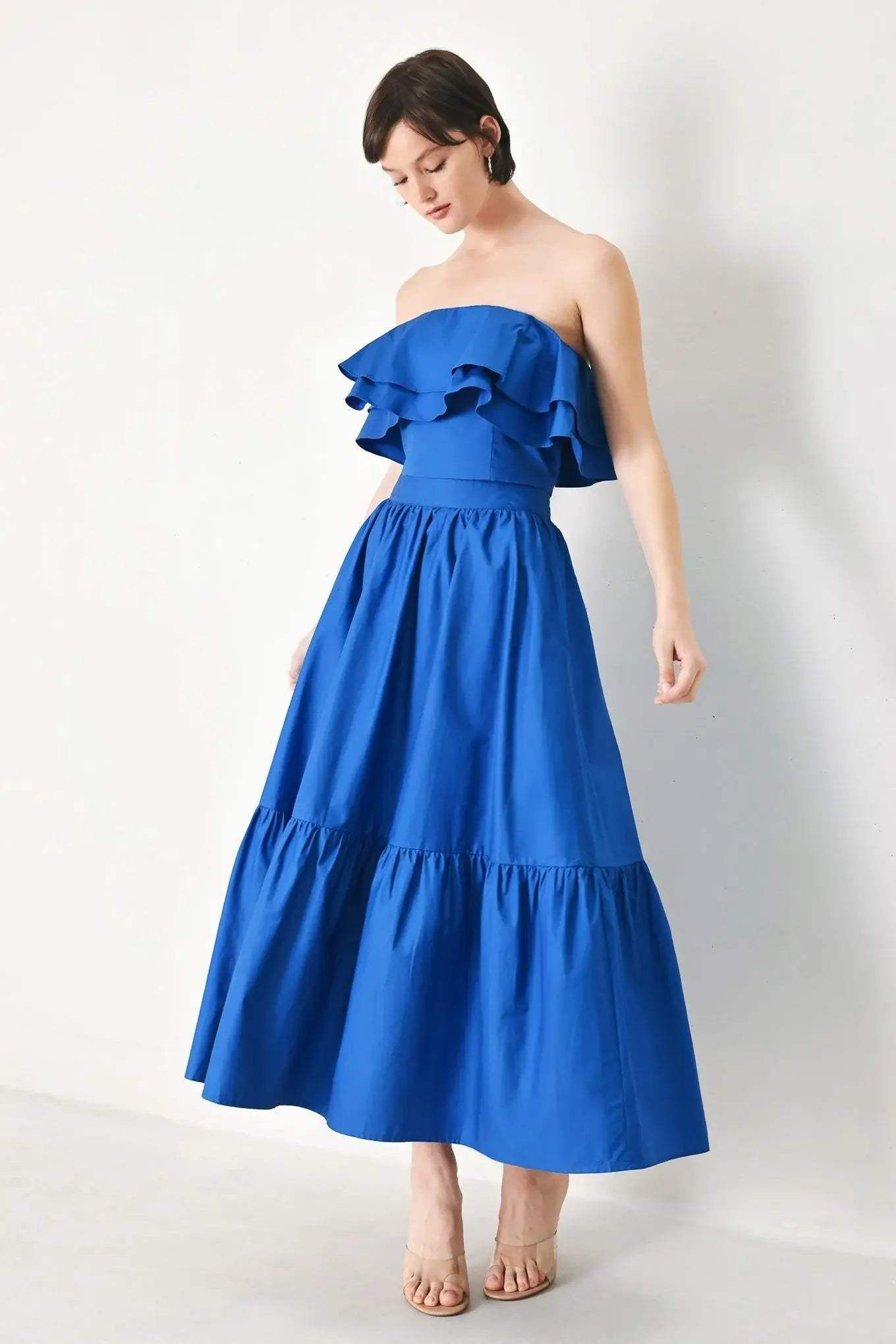 ROYAL FLOW WOVEN MIDI SKIRT - Flying Tomato - Flyclothing LLC