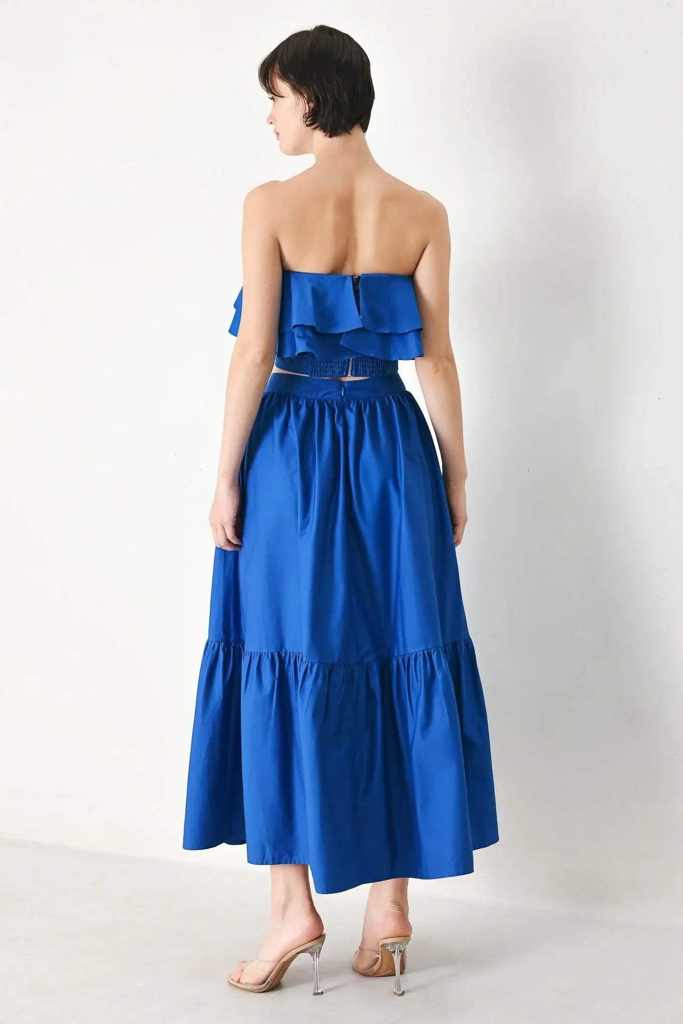 ROYAL FLOW WOVEN MIDI SKIRT - Flying Tomato - Flyclothing LLC