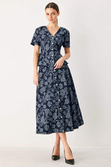 ROSETTE FLORAL WOVEN JACQUARD FULL SKIRT