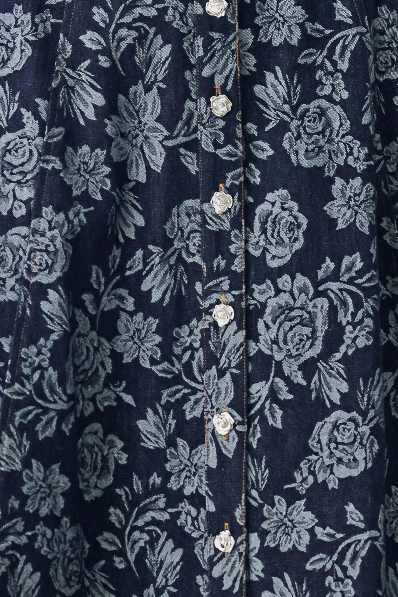 ROSETTE FLORAL WOVEN JACQUARD FULL SKIRT