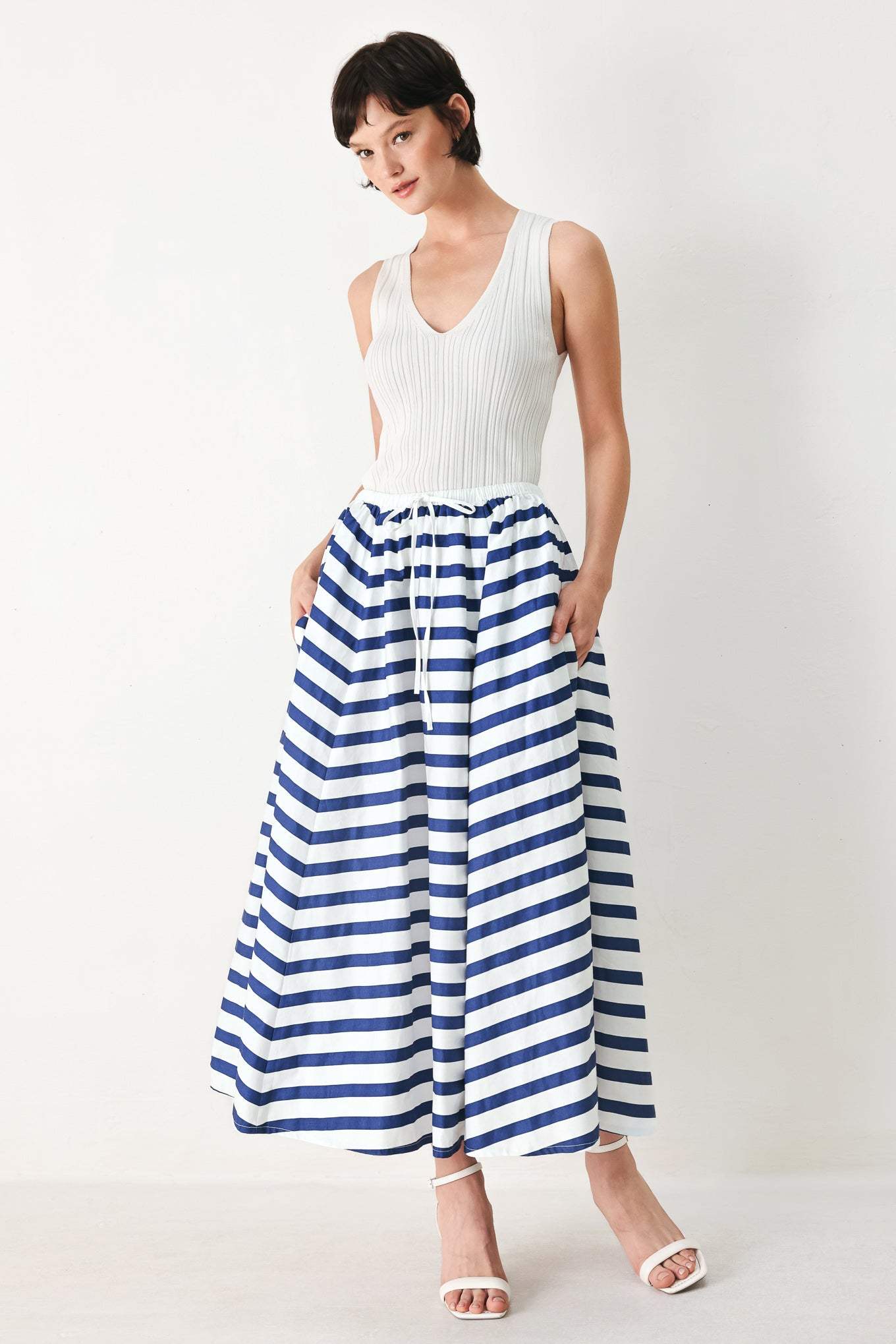 NAUTICAL NIGHTS WOVEN FULL SKIRT - Flying Tomato - Flyclothing LLC