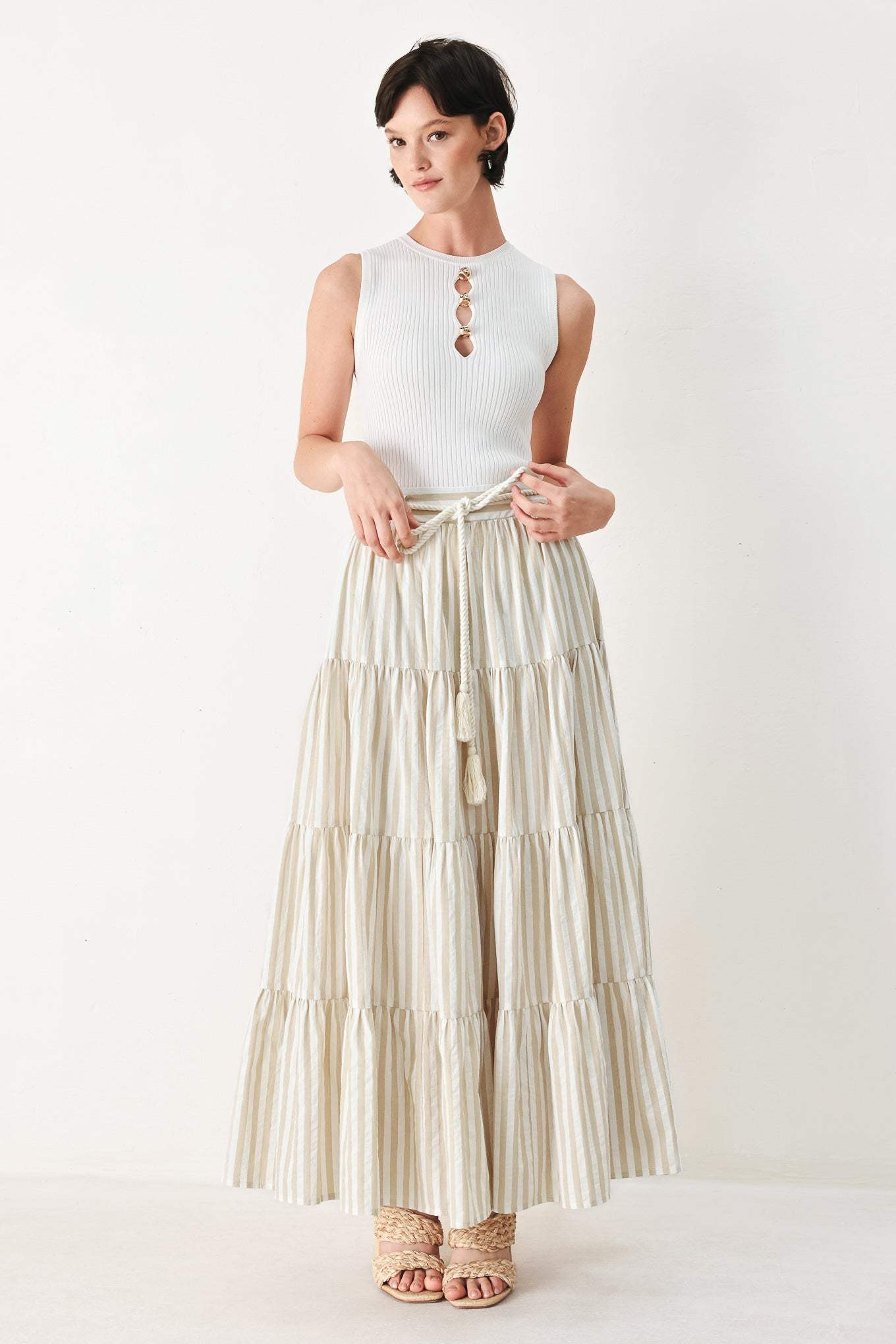 HAMPTONS WEEKEND WOVEN MAXI SKIRT - Flying Tomato - Flyclothing LLC