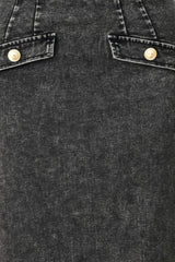 STONEWASHED DENIM MIDI PENCIL SKIRT