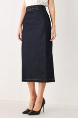 CLASSIC DENIM OFFICE MINI PENCIL SKIRT