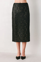 NOIR LACE AFFAIR BLACK/NUDE LACE PENCIL SKIRT - Flying Tomato - Flyclothing LLC