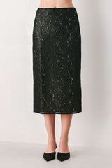 NOIR LACE AFFAIR BLACK/NUDE LACE PENCIL SKIRT - Flying Tomato - Flyclothing LLC
