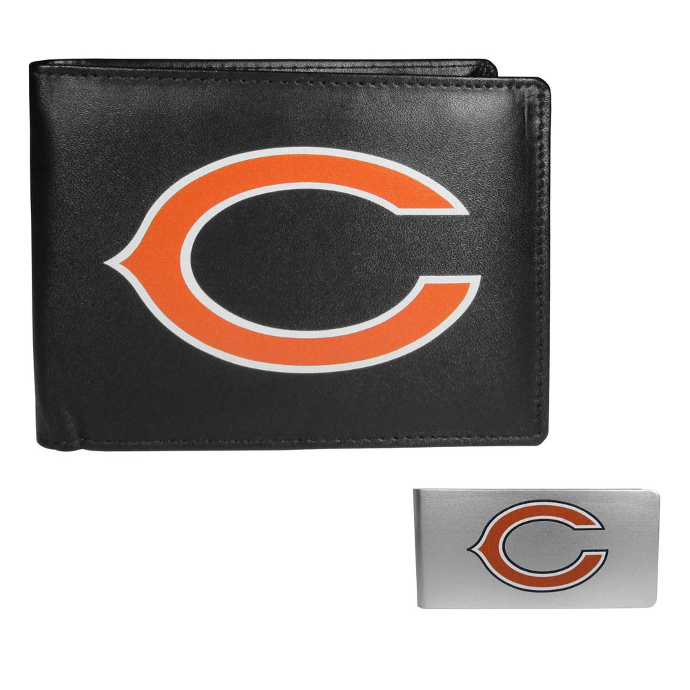 Chicago Bears Leather Bi-fold Wallet & Money Clip - Chicago Bears - Flyclothing LLC