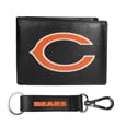 Chicago Bears Leather Bi-fold Wallet & Strap Key Chain - Siskiyou Buckle