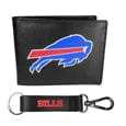 Buffalo Bills Leather Bi-fold Wallet & Strap Key Chain - Siskiyou Buckle - Flyclothing LLC