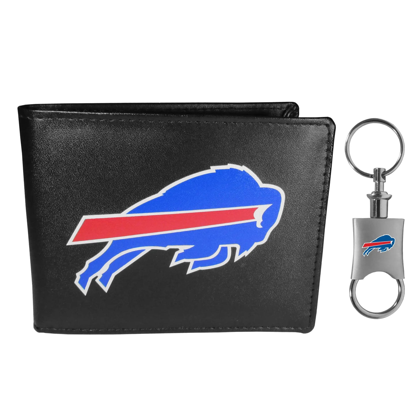 Buffalo Bills Leather Bi-fold Wallet & Valet Key Chain - Buffalo Bills - Flyclothing LLC