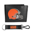 Cleveland Browns Leather Bi-fold Wallet & Strap Key Chain