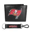 Tampa Bay Buccaneers Leather Bi-fold Wallet & Strap Key Chain - Siskiyou Buckle - Flyclothing LLC