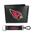Arizona Cardinals Leather Bi-fold Wallet & Strap Key Chain