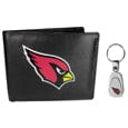 Arizona Cardinals Leather Bi-fold Wallet & Steel Key Chain