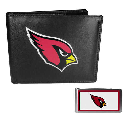 Arizona Cardinals Leather Bi-fold Wallet & Color Money Clip - Arizona Cardinals - Flyclothing LLC