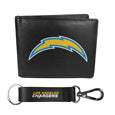 Los Angeles Chargers Leather Bi-fold Wallet & Strap Key Chain - Siskiyou Buckle - Flyclothing LLC