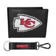 Kansas City Chiefs Leather Bi-fold Wallet & Strap Key Chain - Kansas City Chiefs