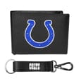 Indianapolis Colts Leather Bi-fold Wallet & Strap Key Chain - Siskiyou Buckle