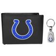 Indianapolis Colts Leather Bi-fold Wallet & Steel Key Chain